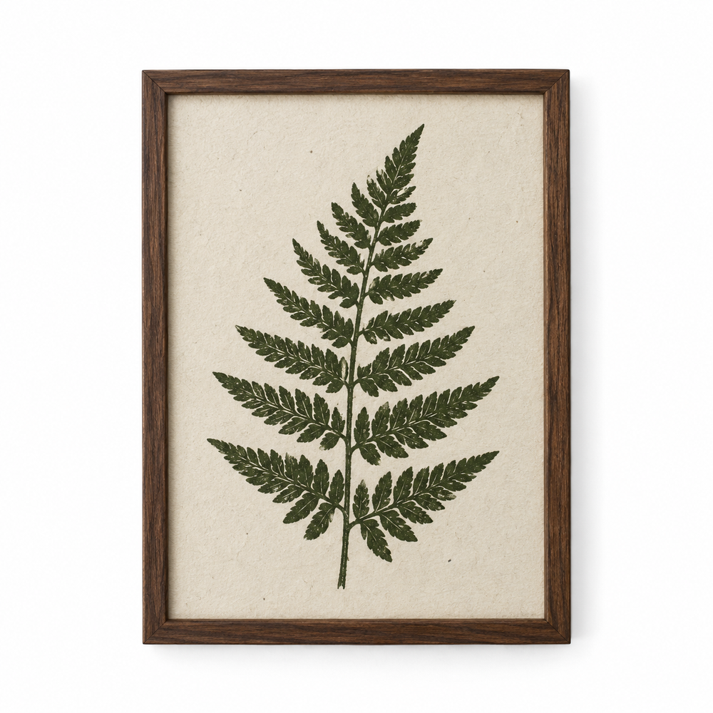 Botanische varenprint in houten lijst