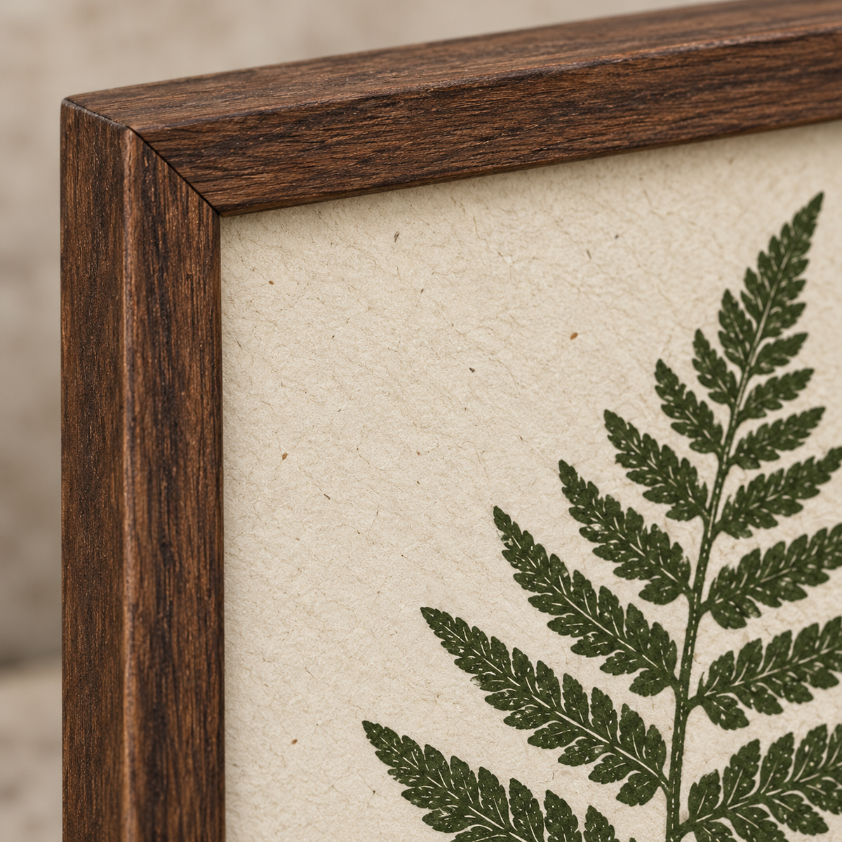 Botanische varenprint in houten lijst