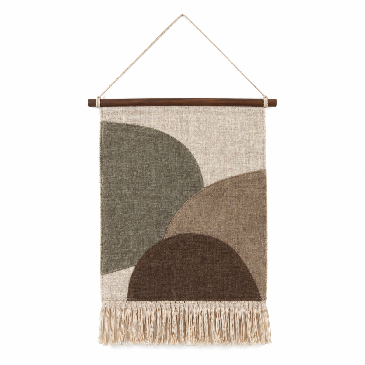 Stoffen wandhanger met gelaagde bogen